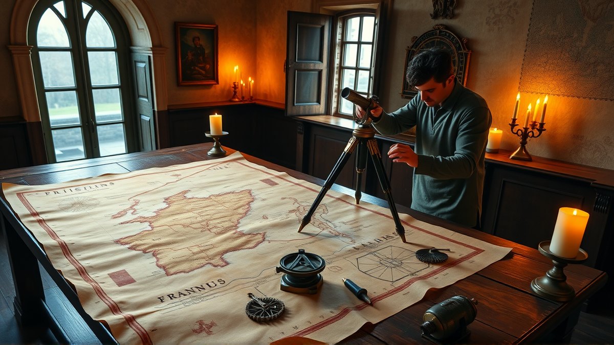 Cartography: from Ptolemy through a 1500 map to the Cassini triangles